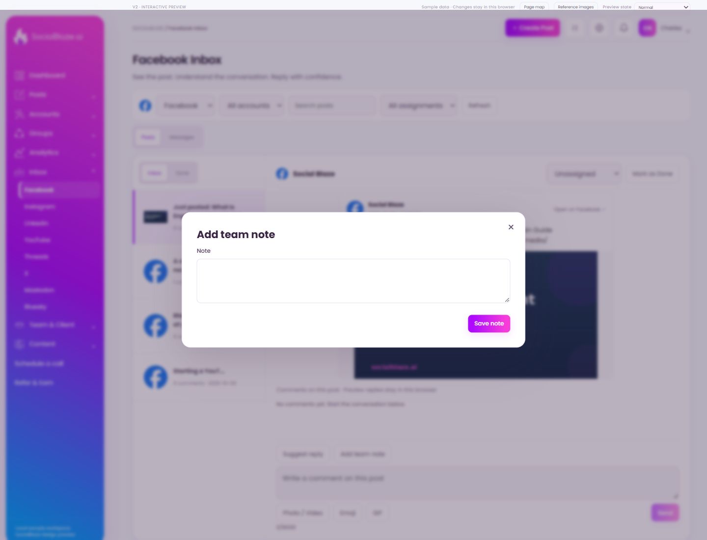 Write an internal team note. Highlighted controls are explained below.
